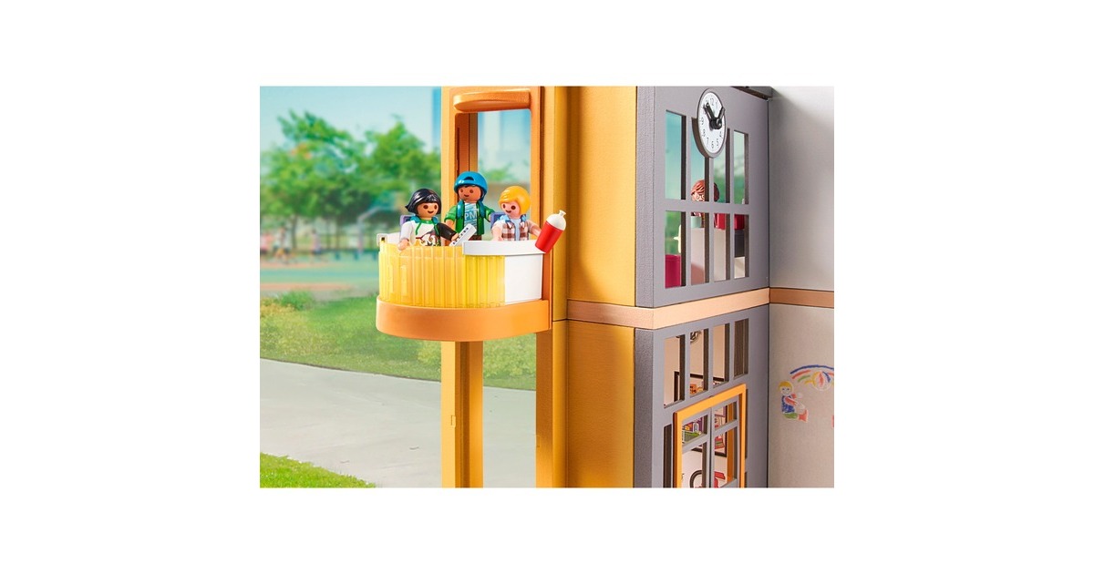 PLAYMOBIL 71327 City Life Große Schule, Konstruktionsspielzeug