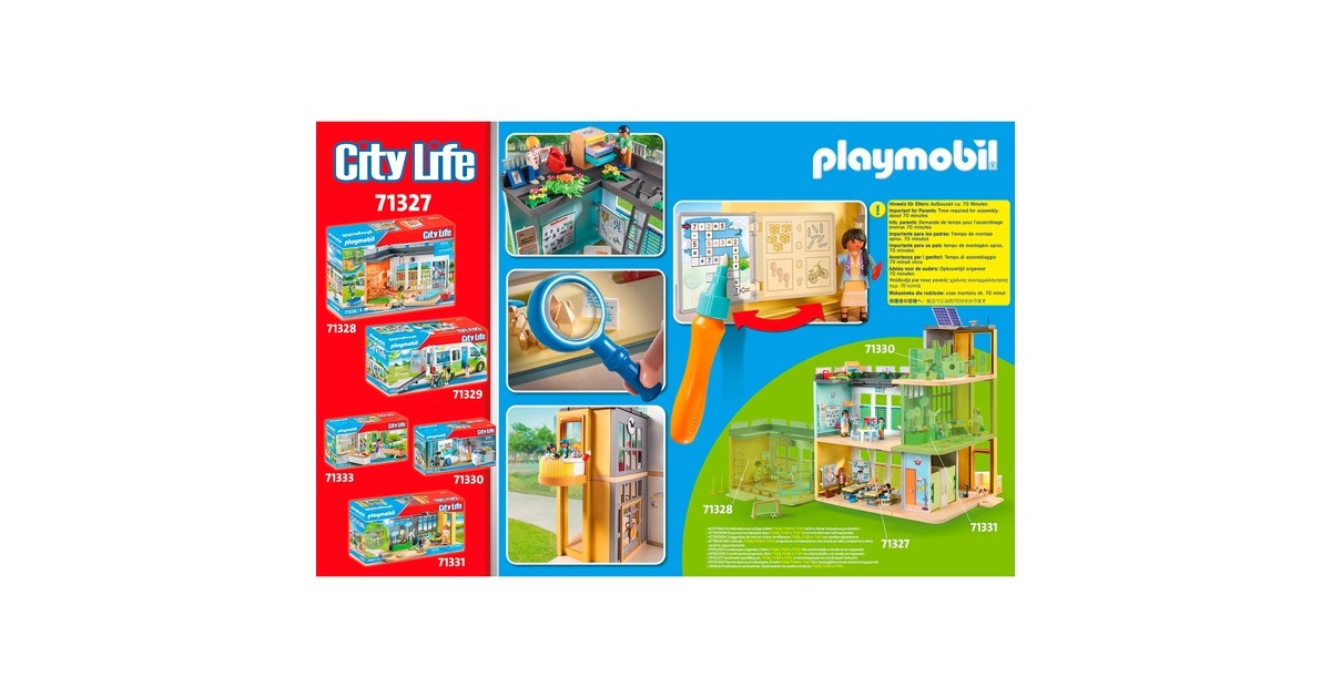 PLAYMOBIL 71327 City Life Große Schule, Konstruktionsspielzeug
