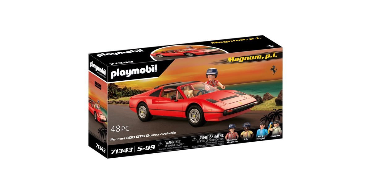 PLAYMOBIL 71343 Magnum, p.i. Ferrari 308 GTS Quattrovalve, Konstruktionsspielzeug