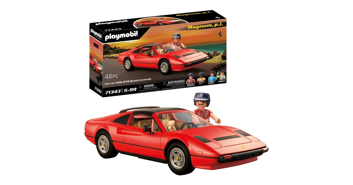 PLAYMOBIL 71343 Magnum, p.i. Ferrari 308 GTS Quattrovalve, Konstruktionsspielzeug