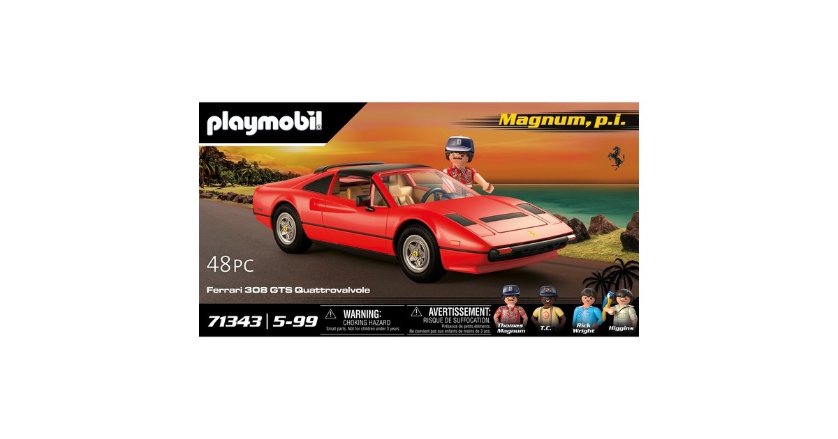 PLAYMOBIL 71343 Magnum, p.i. Ferrari 308 GTS Quattrovalve, Konstruktionsspielzeug