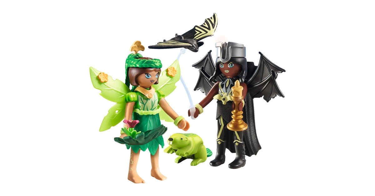 PLAYMOBIL 71350 Ayuma Forest Fairy & Bat Fairy mit Seelentieren, Konstruktionsspielzeug