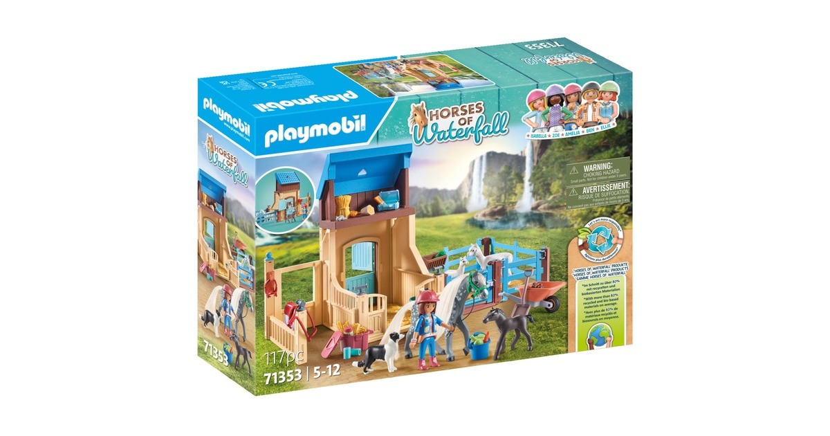 PLAYMOBIL 71353 Horses of Waterfall Amelia & Whisper mit Pferdebox, Konstruktionsspielzeug