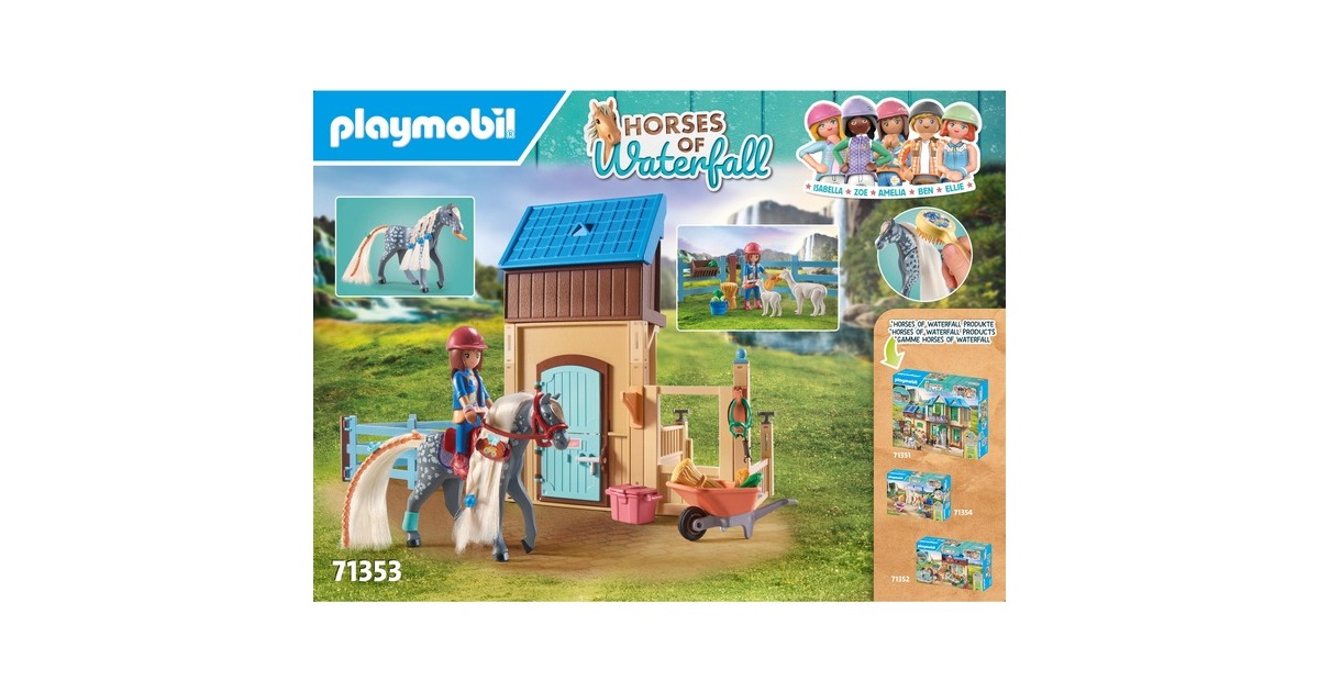 PLAYMOBIL 71353 Horses of Waterfall Amelia & Whisper mit Pferdebox, Konstruktionsspielzeug