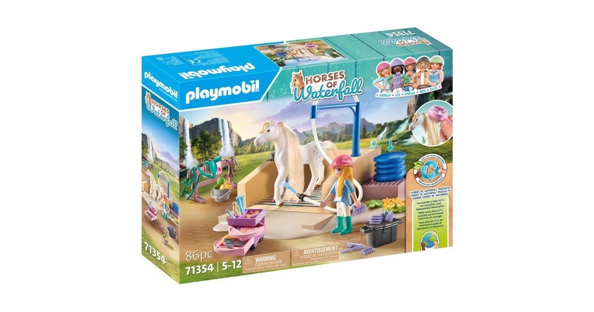 PLAYMOBIL 71354 Horses of Waterfall Isabella & Lioness mit Waschplatz, Konstruktionsspielzeug