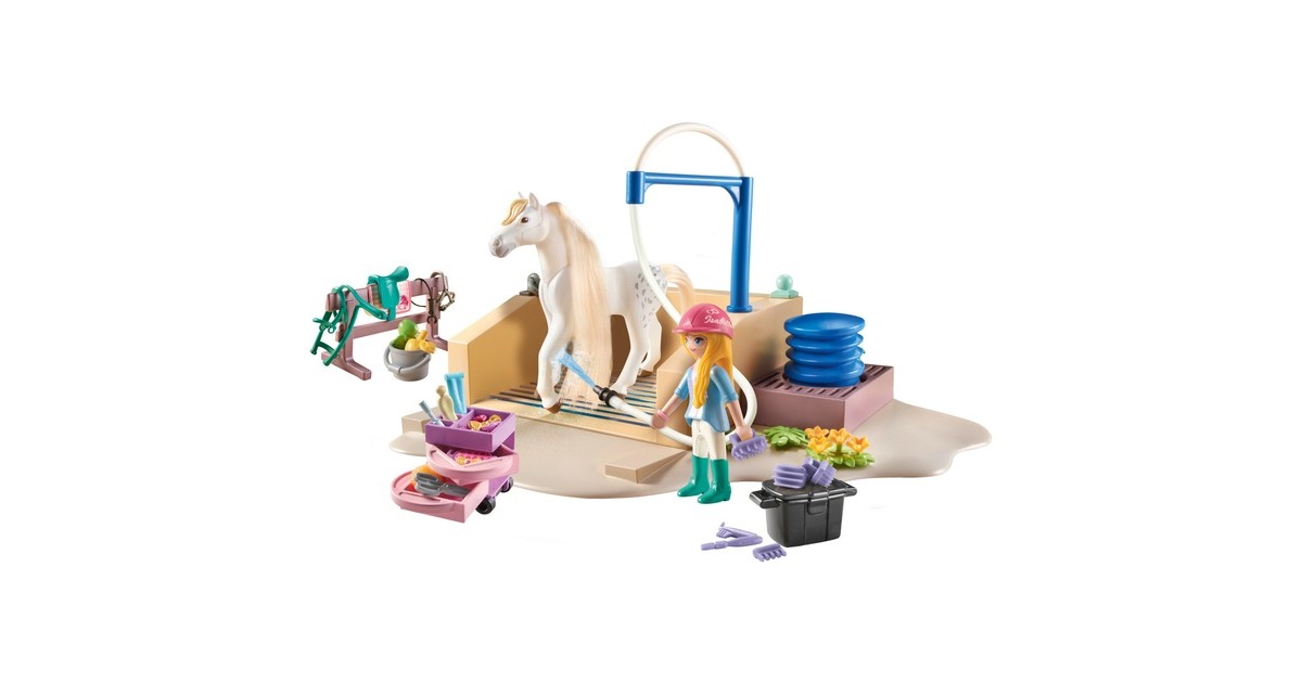 PLAYMOBIL 71354 Horses of Waterfall Isabella & Lioness mit Waschplatz, Konstruktionsspielzeug