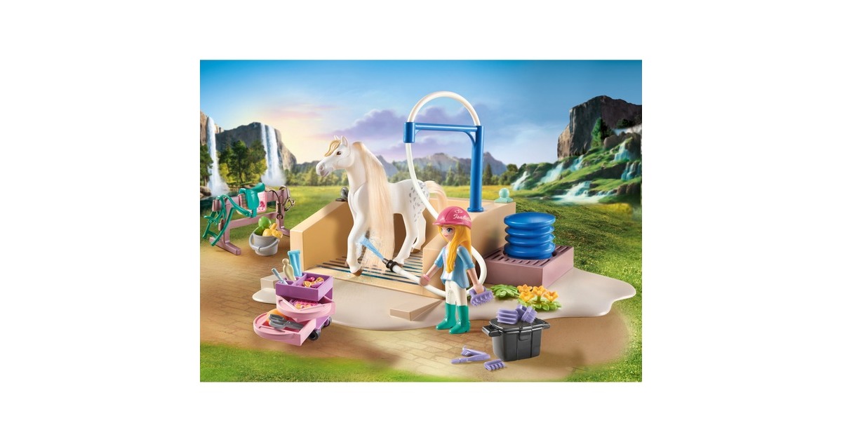 PLAYMOBIL 71354 Horses of Waterfall Isabella & Lioness mit Waschplatz, Konstruktionsspielzeug
