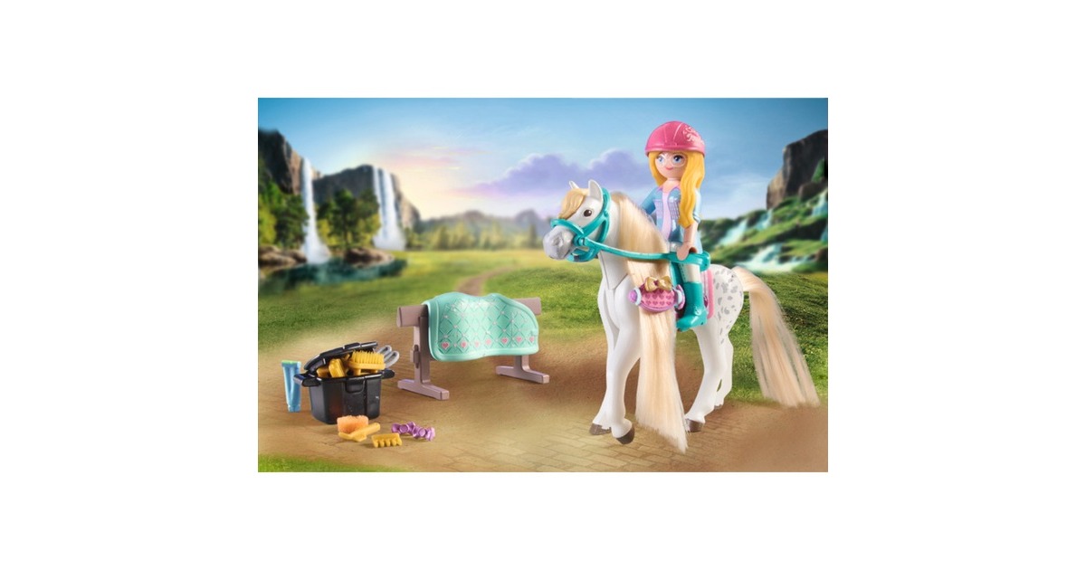 PLAYMOBIL 71354 Horses of Waterfall Isabella & Lioness mit Waschplatz, Konstruktionsspielzeug