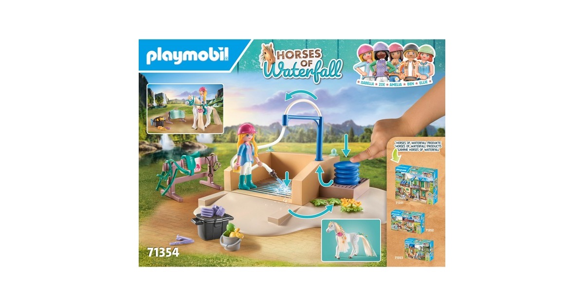 PLAYMOBIL 71354 Horses of Waterfall Isabella & Lioness mit Waschplatz, Konstruktionsspielzeug