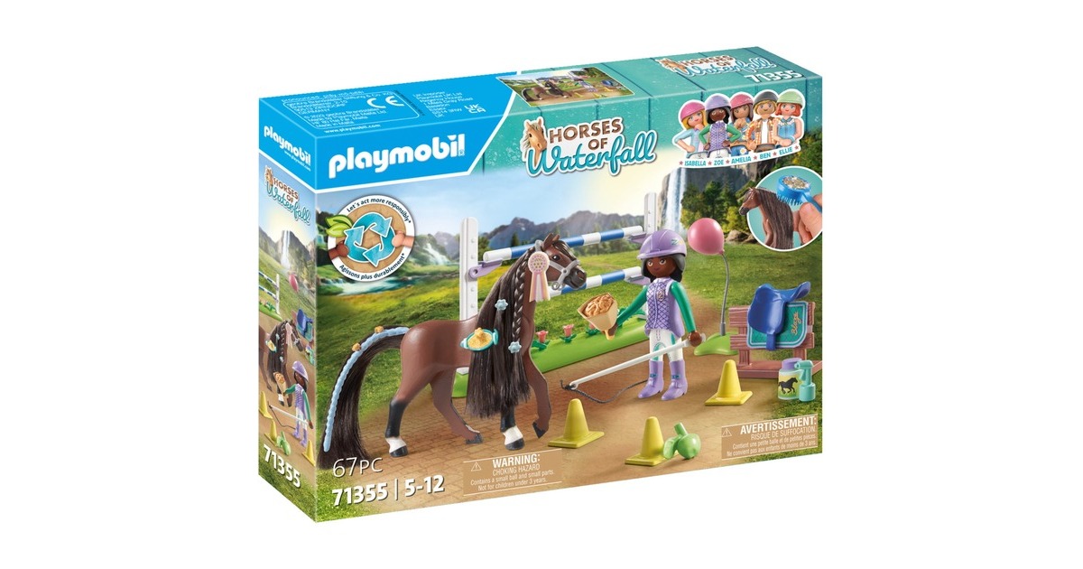 PLAYMOBIL 71355 Horses of Waterfall Zoe & Blaze mit Turnierparcours, Konstruktionsspielzeug