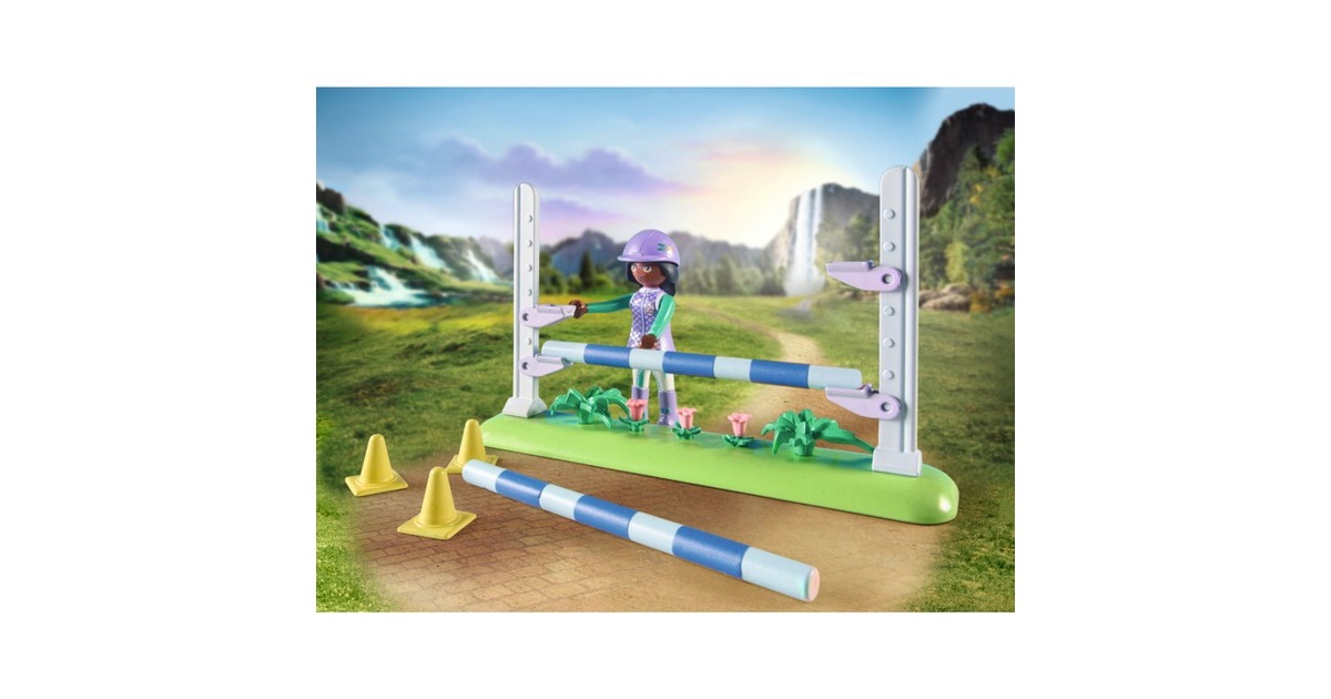 PLAYMOBIL 71355 Horses of Waterfall Zoe & Blaze mit Turnierparcours, Konstruktionsspielzeug