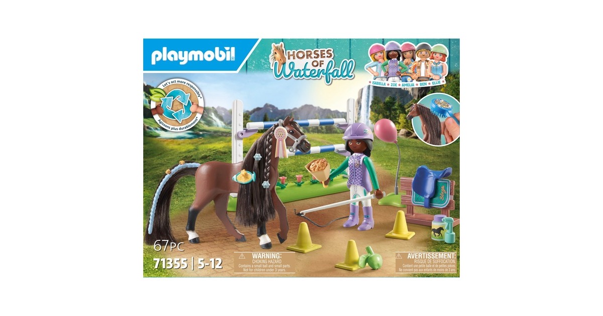 PLAYMOBIL 71355 Horses of Waterfall Zoe & Blaze mit Turnierparcours, Konstruktionsspielzeug
