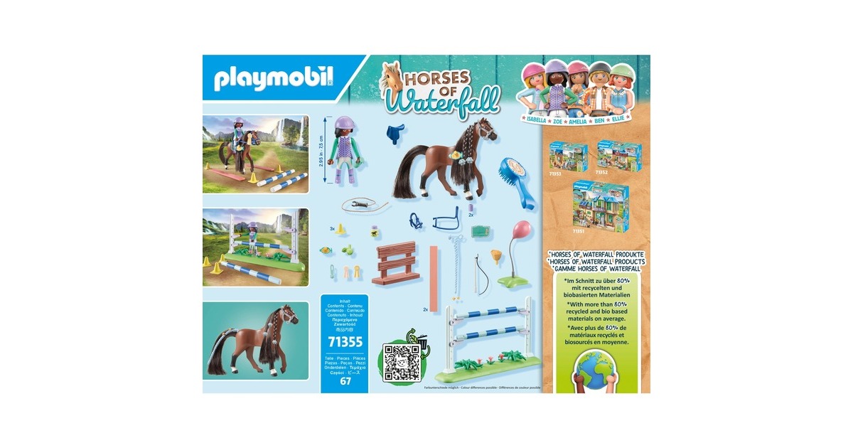PLAYMOBIL 71355 Horses of Waterfall Zoe & Blaze mit Turnierparcours, Konstruktionsspielzeug