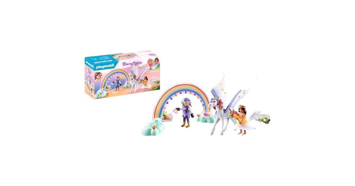 PLAYMOBIL 71361 Princess Magic Himmlischer Pegasus mit Regenbogen, Konstruktionsspielzeug
