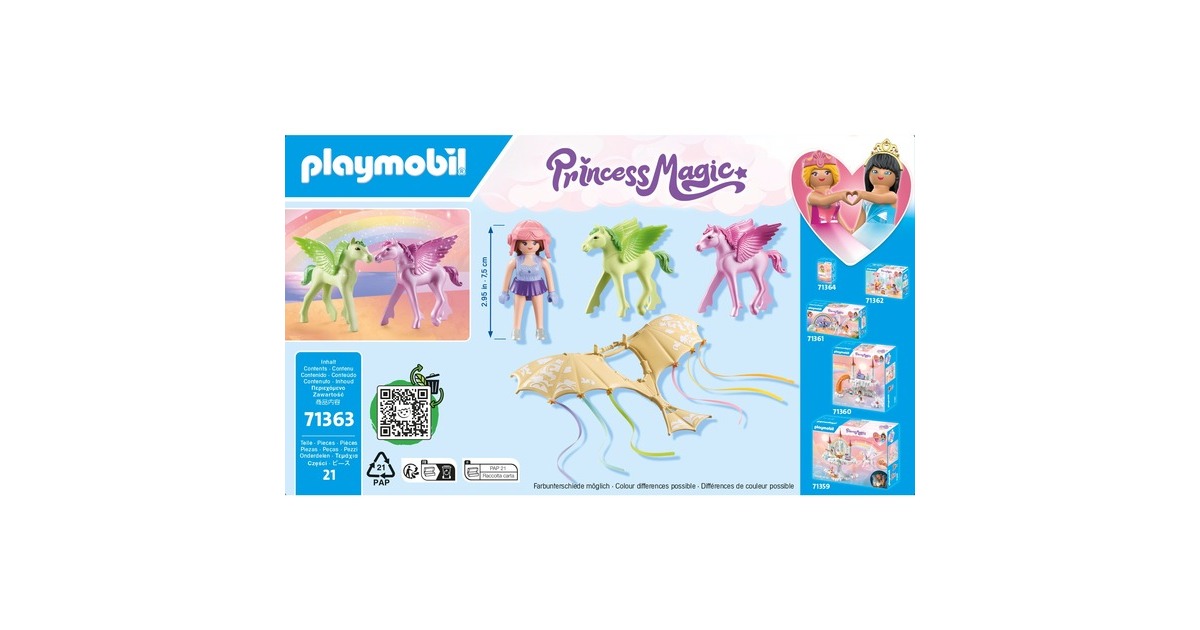 PLAYMOBIL 71363 Princess Magic Himmlischer Ausflug mit Pegasusfohlen, Konstruktionsspielzeug