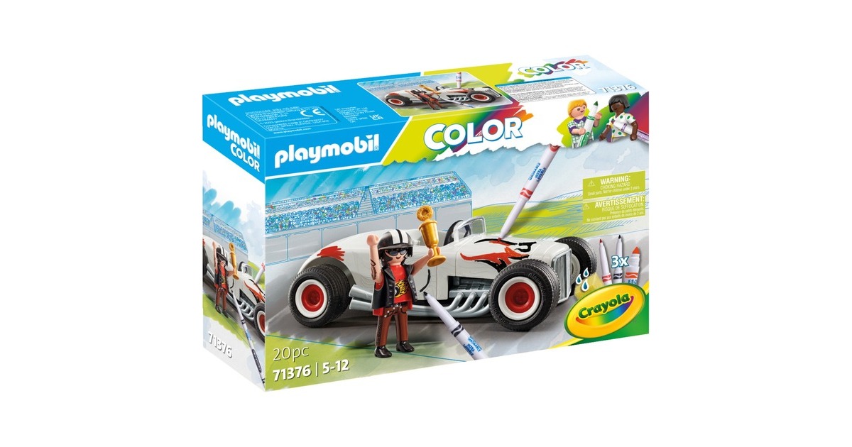PLAYMOBIL 71376 Color Rennauto, Konstruktionsspielzeug