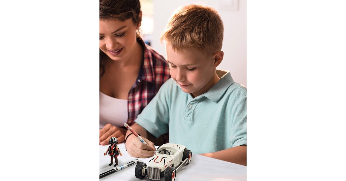 PLAYMOBIL 71376 Color Rennauto, Konstruktionsspielzeug