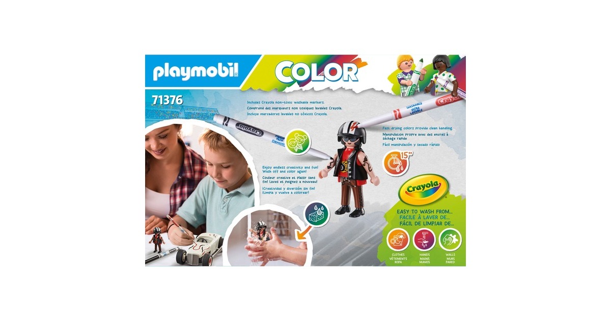 PLAYMOBIL 71376 Color Rennauto, Konstruktionsspielzeug
