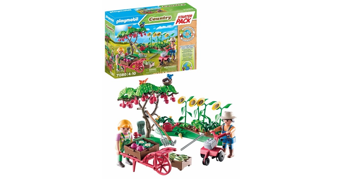 PLAYMOBIL 71380 Country Starter Pack Bauernhof Gemüsegarten, Konstruktionsspielzeug