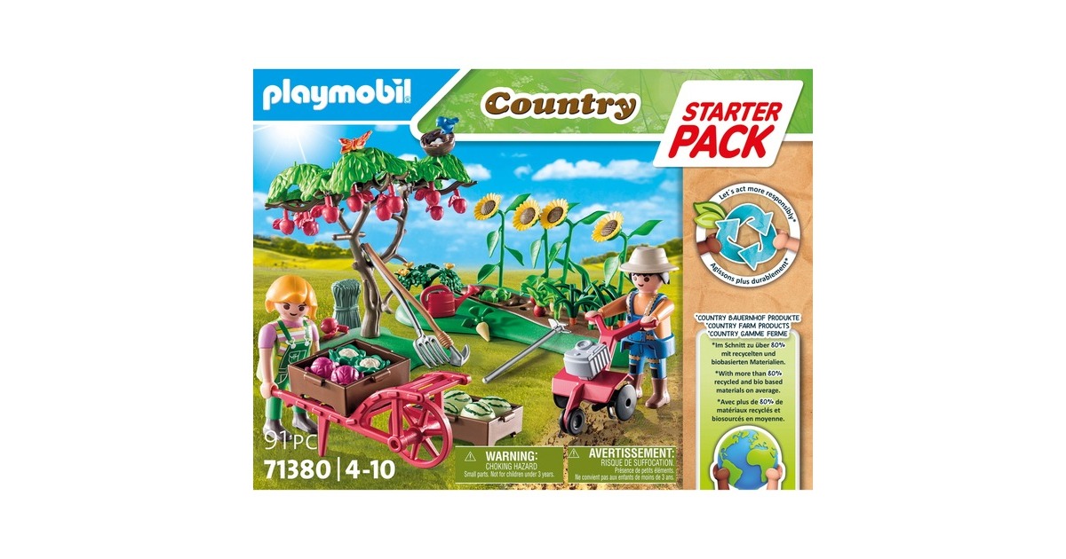 PLAYMOBIL 71380 Country Starter Pack Bauernhof Gemüsegarten, Konstruktionsspielzeug