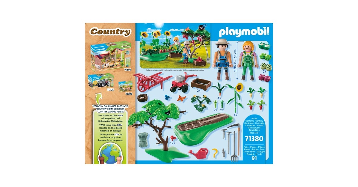 PLAYMOBIL 71380 Country Starter Pack Bauernhof Gemüsegarten, Konstruktionsspielzeug