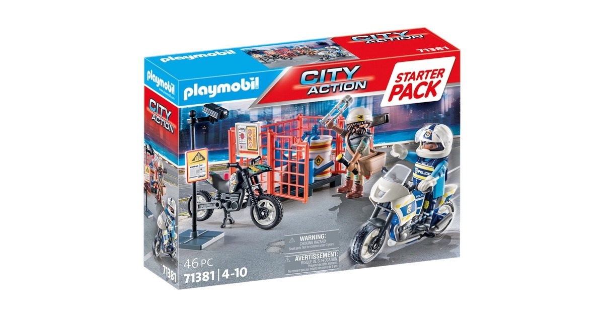 PLAYMOBIL 71381 City Action Starter Pack Polizei, Konstruktionsspielzeug