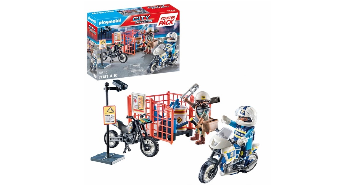 PLAYMOBIL 71381 City Action Starter Pack Polizei, Konstruktionsspielzeug