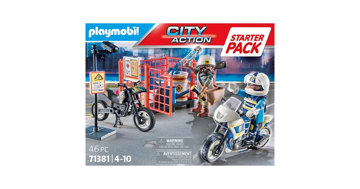 PLAYMOBIL 71381 City Action Starter Pack Polizei, Konstruktionsspielzeug