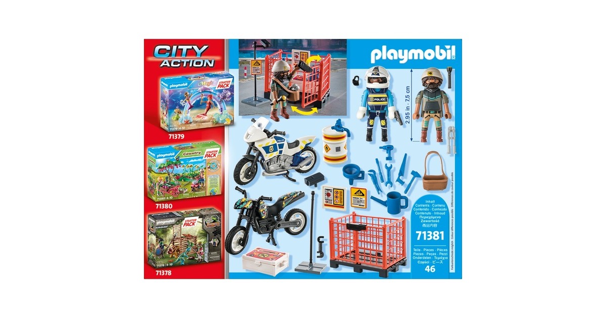 PLAYMOBIL 71381 City Action Starter Pack Polizei, Konstruktionsspielzeug