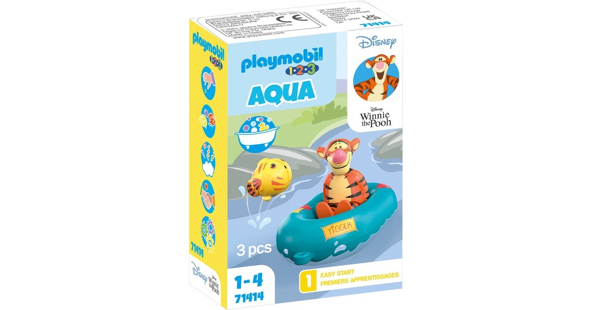 PLAYMOBIL 71414 1.2.3 & Disney: Tiggers Schlauchbootfahrt, Konstruktionsspielzeug