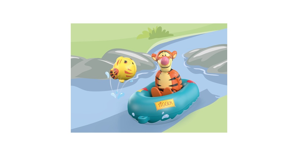 PLAYMOBIL 71414 1.2.3 & Disney: Tiggers Schlauchbootfahrt, Konstruktionsspielzeug