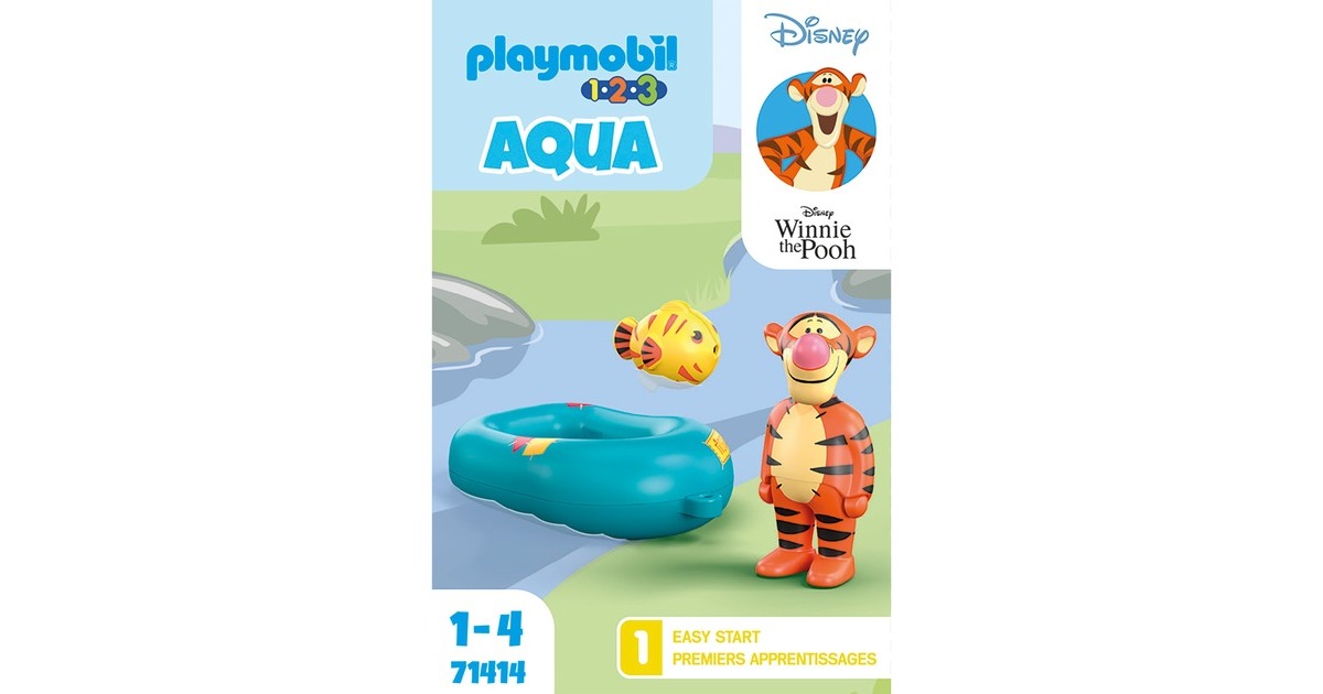 PLAYMOBIL 71414 1.2.3 & Disney: Tiggers Schlauchbootfahrt, Konstruktionsspielzeug