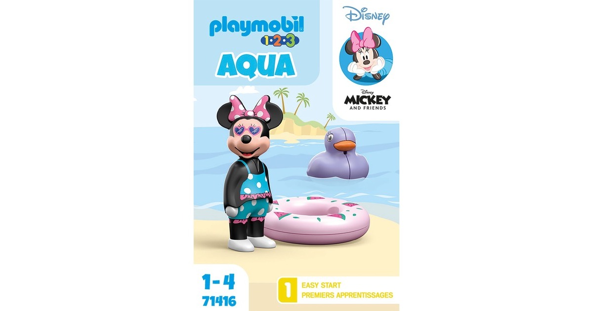 PLAYMOBIL 71416 1.2.3 & Disney: Minnies Strandausflug, Konstruktionsspielzeug