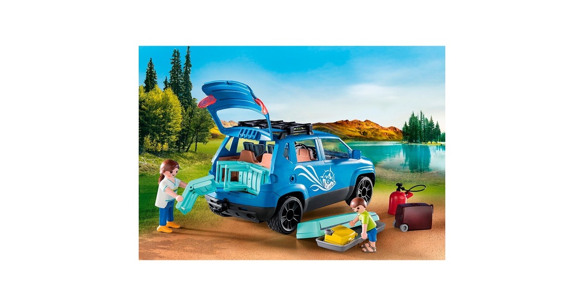 PLAYMOBIL 71423 Family Fun Wohnwagen mit Auto, Konstruktionsspielzeug