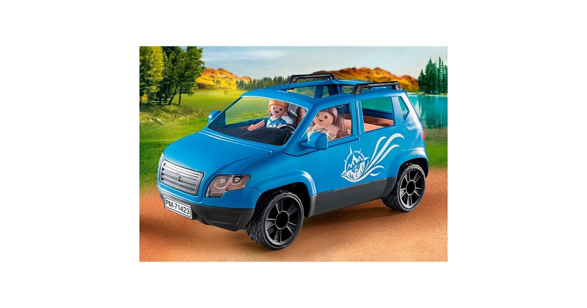 PLAYMOBIL 71423 Family Fun Wohnwagen mit Auto, Konstruktionsspielzeug