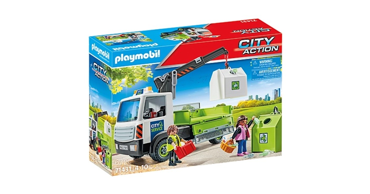 PLAYMOBIL 71431 City Action Altglas-LKW mit Container, Konstruktionsspielzeug