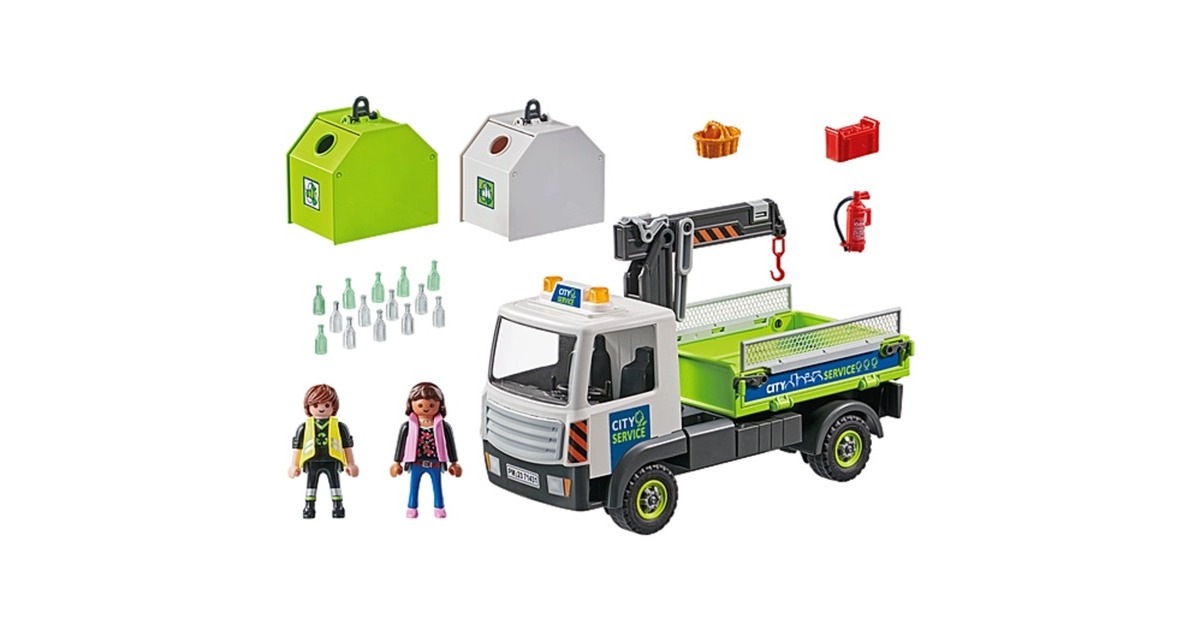 PLAYMOBIL 71431 City Action Altglas-LKW mit Container, Konstruktionsspielzeug