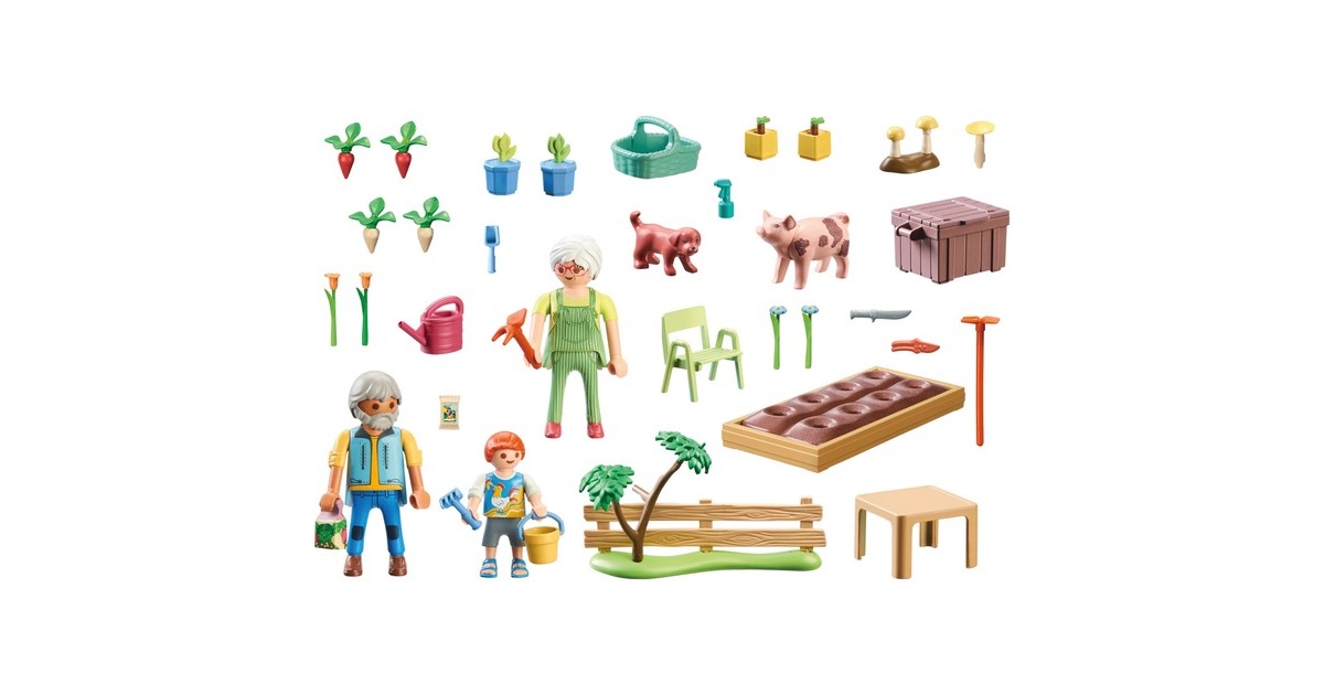 PLAYMOBIL 71443 Country Idyllischer Gemüsegarten bei den Großeltern, Konstruktionsspielzeug