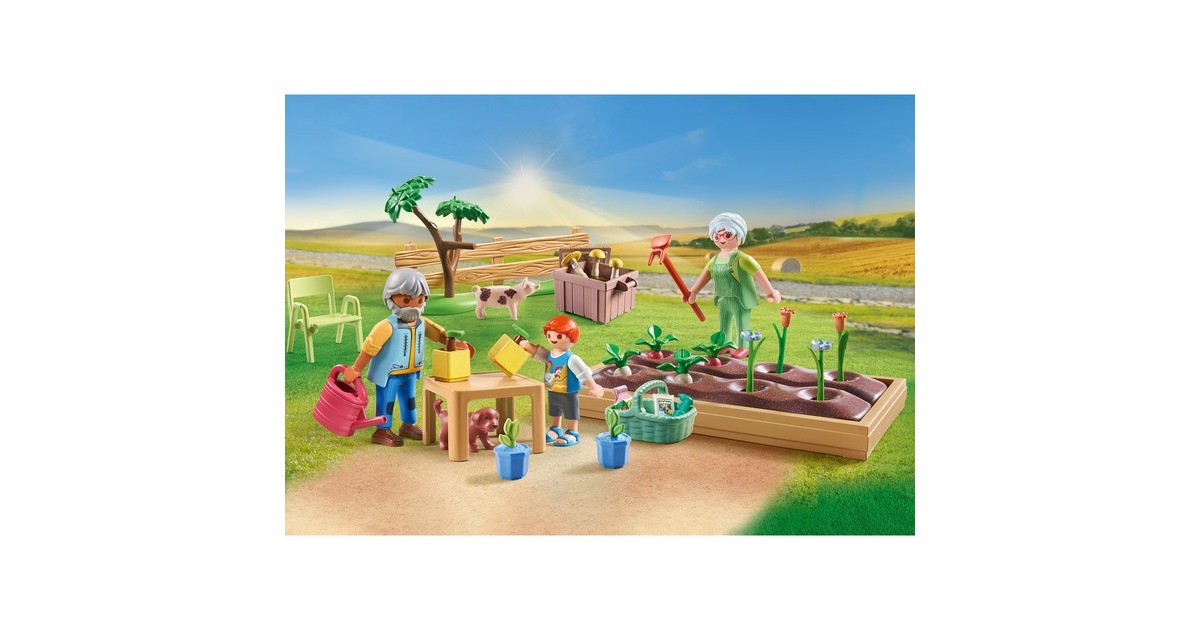 PLAYMOBIL 71443 Country Idyllischer Gemüsegarten bei den Großeltern, Konstruktionsspielzeug