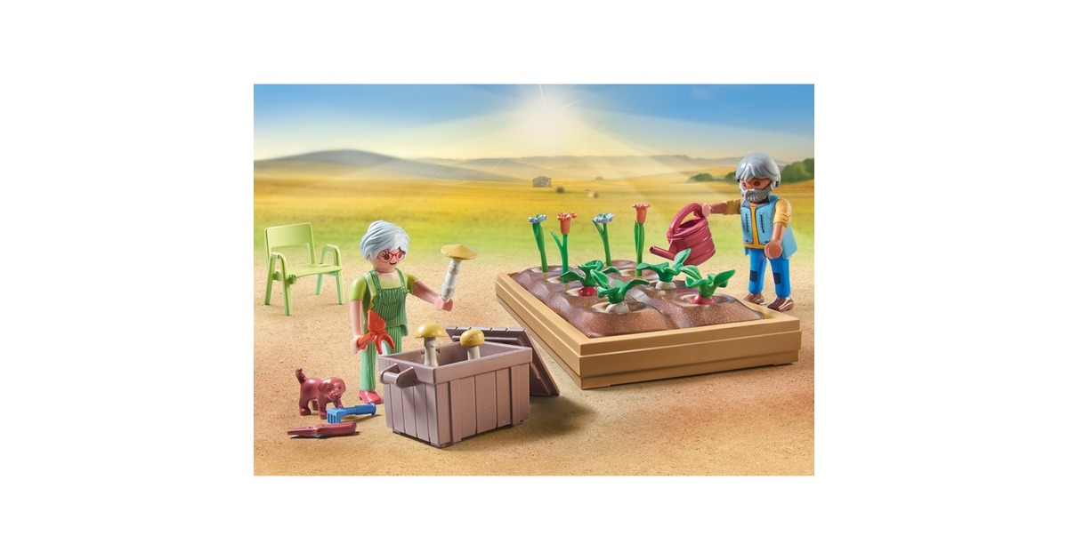 PLAYMOBIL 71443 Country Idyllischer Gemüsegarten bei den Großeltern, Konstruktionsspielzeug
