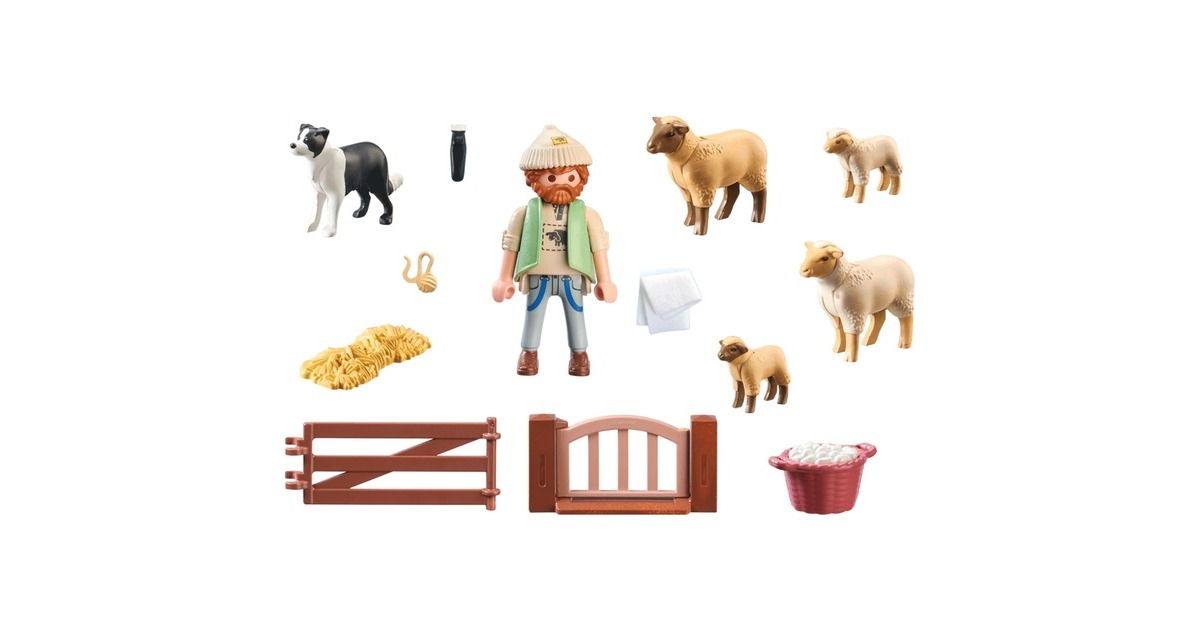 PLAYMOBIL 71444 Country Junger Schäfer mit Schafen, Konstruktionsspielzeug