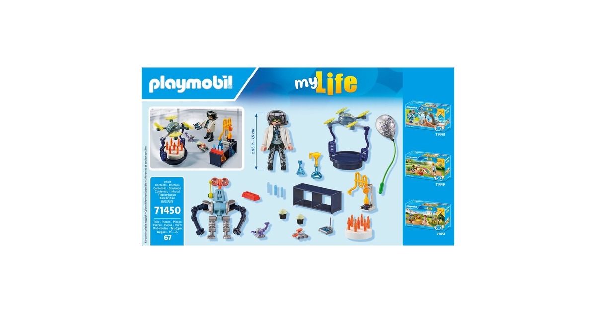 PLAYMOBIL 71450 City Life Forscher mit Robotern, Konstruktionsspielzeug