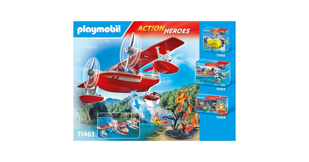 PLAYMOBIL 71463 City Action Feuerwehrflugzeug mit Löschfunktion, Konstruktionsspielzeug