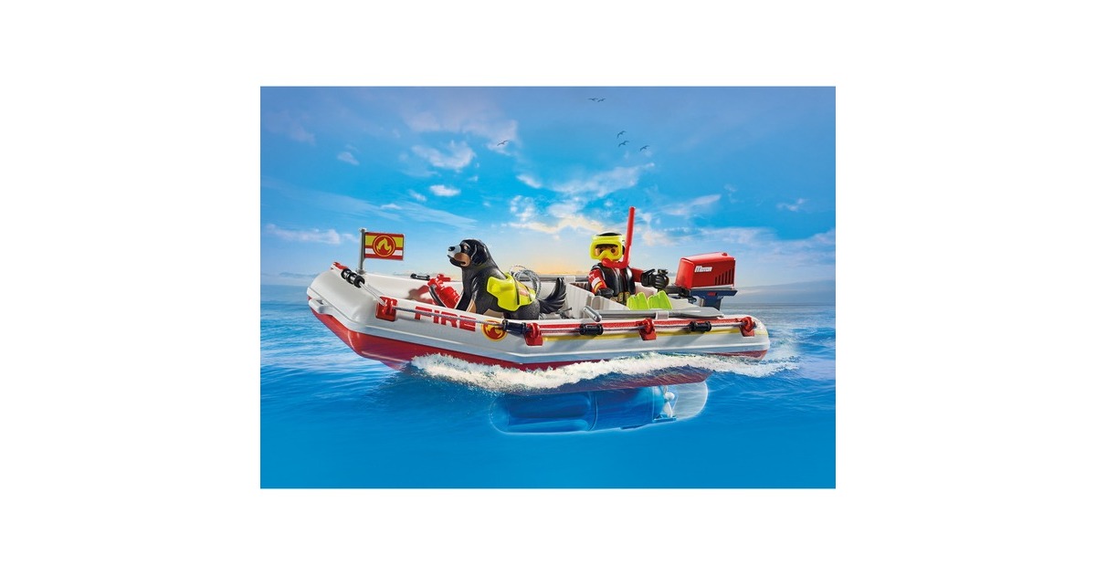 PLAYMOBIL 71464 City Action Feuerwehrboot mit Aqua Scooter, Konstruktionsspielzeug