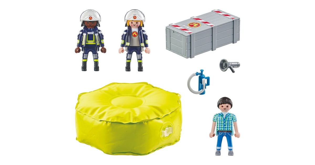 PLAYMOBIL 71465 City Action Feuerwehrleute mit Luftkissen, Konstruktionsspielzeug