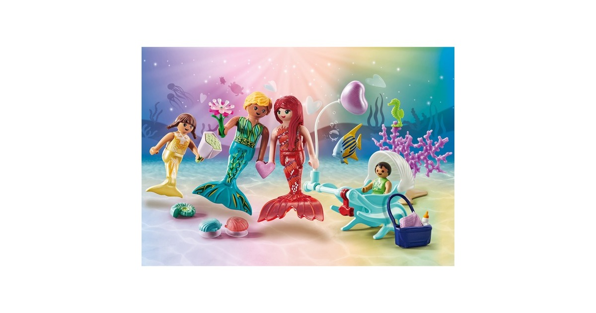 PLAYMOBIL 71469 Princess Magic Starter Pack Liebevolle Meerjungfrauenfamilie, Konstruktionsspielzeug