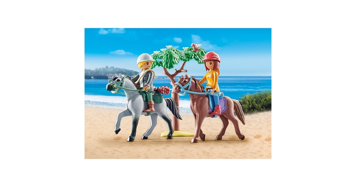 PLAYMOBIL 71470 Horses of Waterfall Starter Pack Reitausflug an den Strand mit Amelia und Ben, Konstruktionsspielzeug