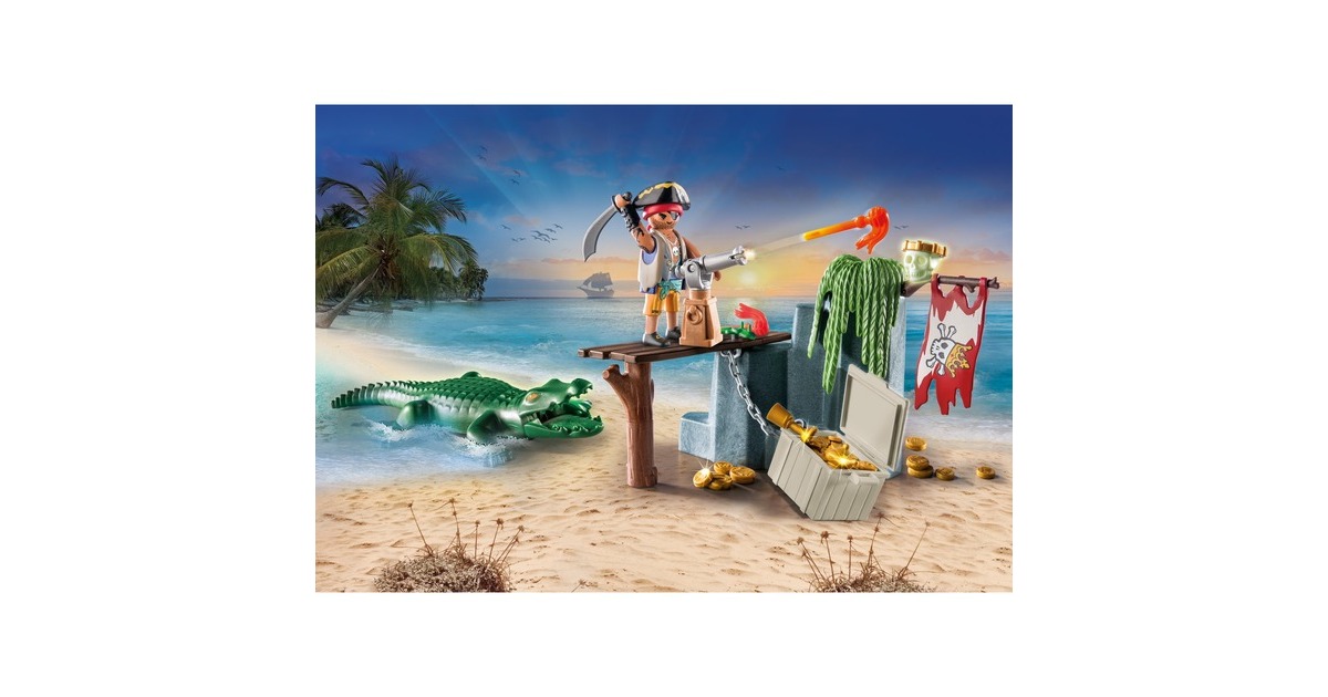 PLAYMOBIL 71473 Pirates Starter Pack Pirat mit Alligator, Konstruktionsspielzeug