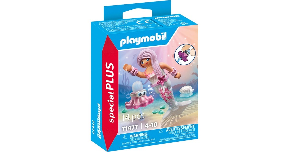 PLAYMOBIL 71477 specialPLUS Meerjungfrau mit Spritzkrake, Konstruktionsspielzeug