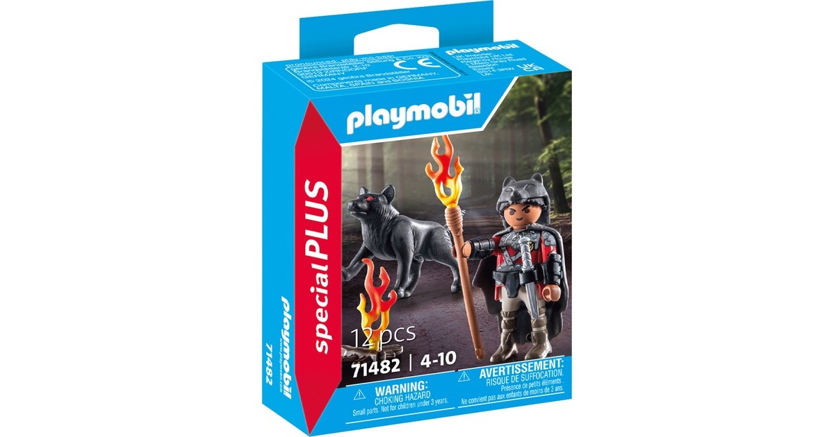 PLAYMOBIL 71482 specialPLUS Krieger mit Wolf, Konstruktionsspielzeug